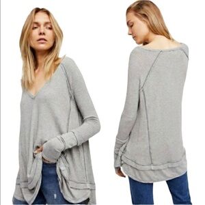 We the free blouse gray slouchy oversized xs